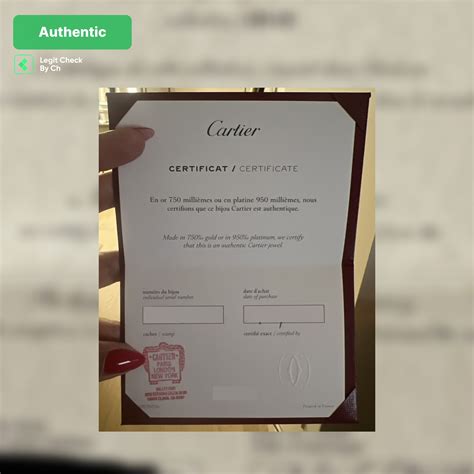 fake cartier certificate of authenticity